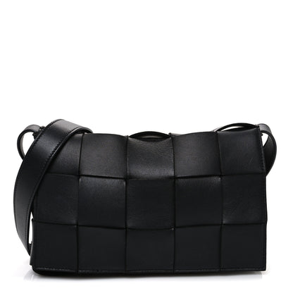 Bottega Veneta Lambskin Maxi Intrecciato Cassette Crossbody Bag Black 1 of 13