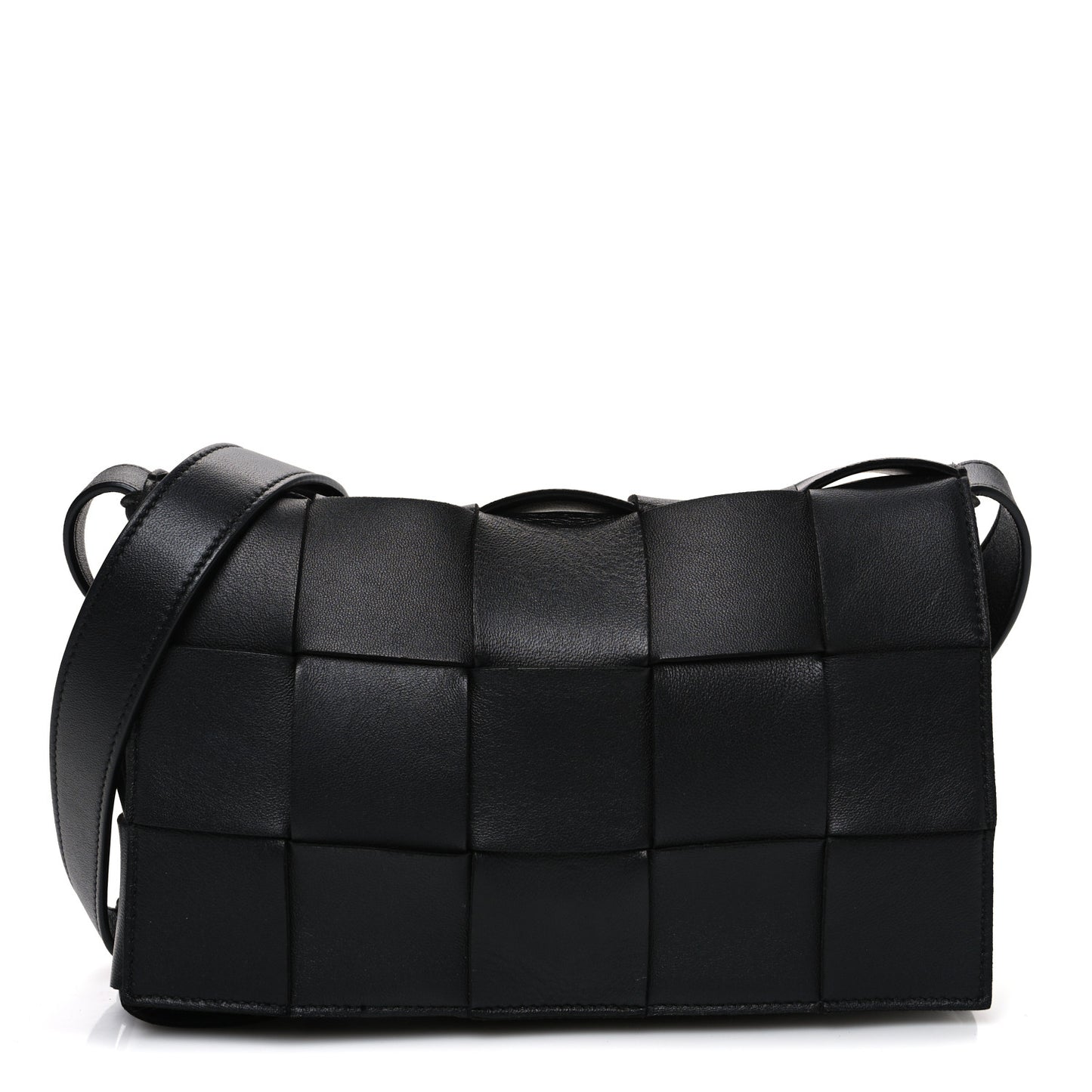 Lambskin Maxi Intrecciato Cassette Crossbody Bag Black