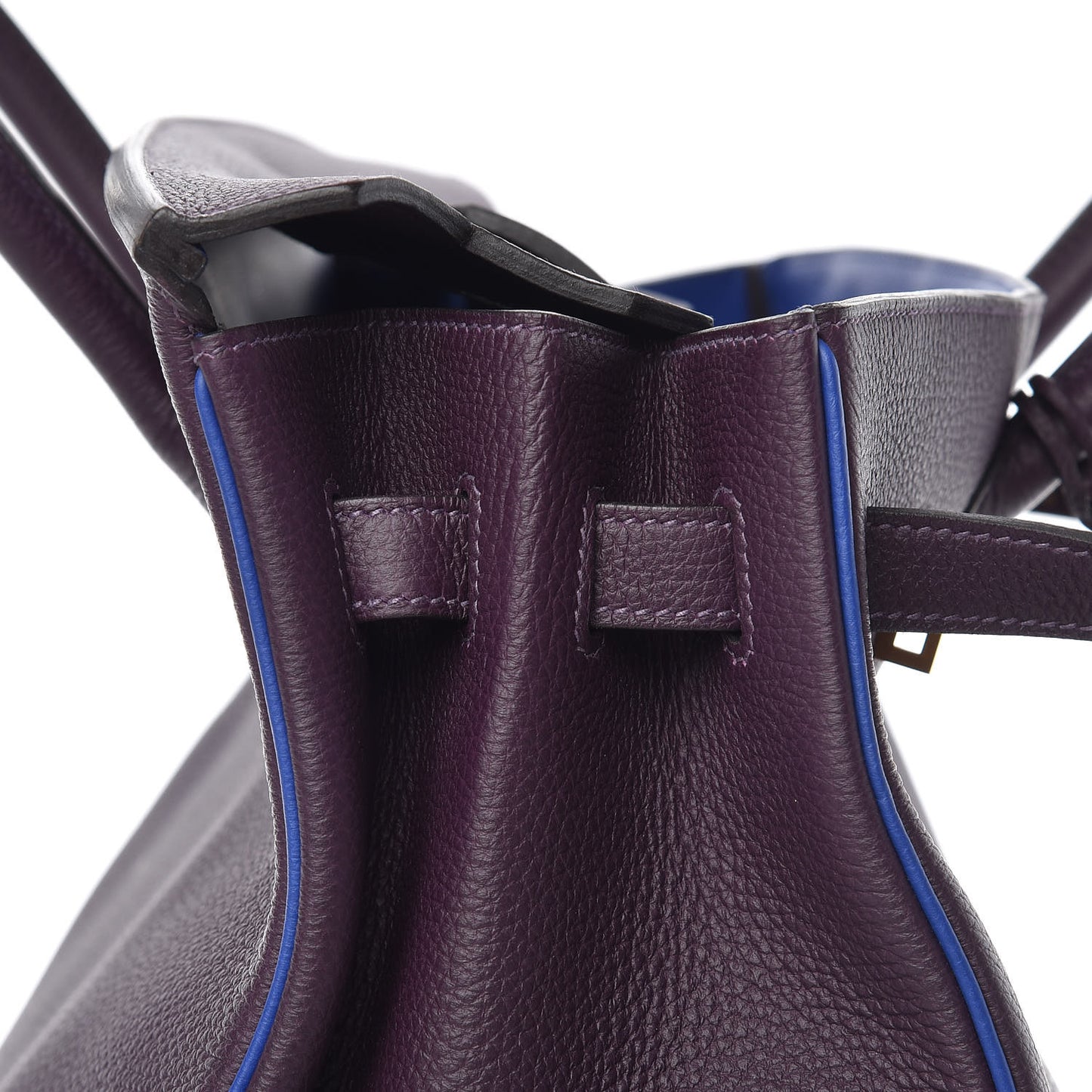 Togo Horseshoe Birkin 35 Raisin Bleu Electrique