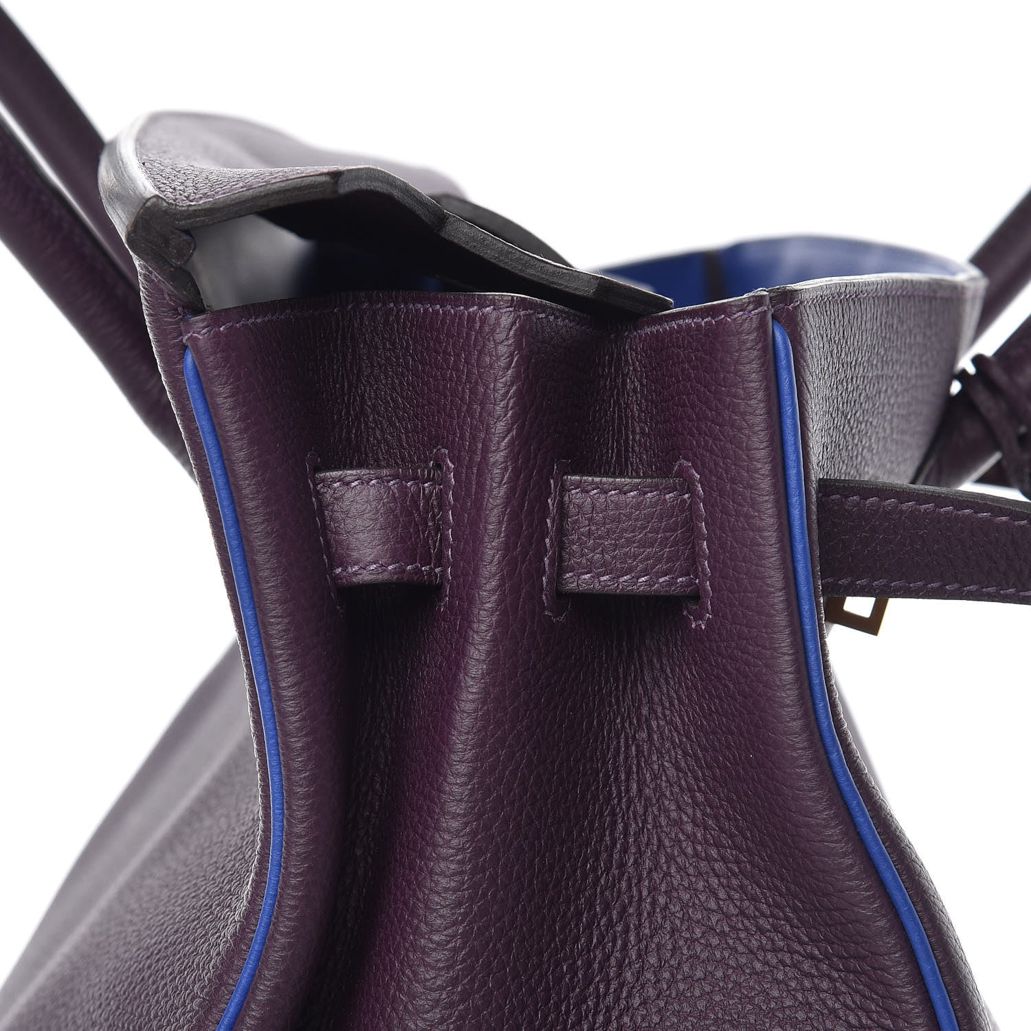 Hermes Togo Horseshoe Birkin 35 Raisin Bleu Electrique 11 of 30