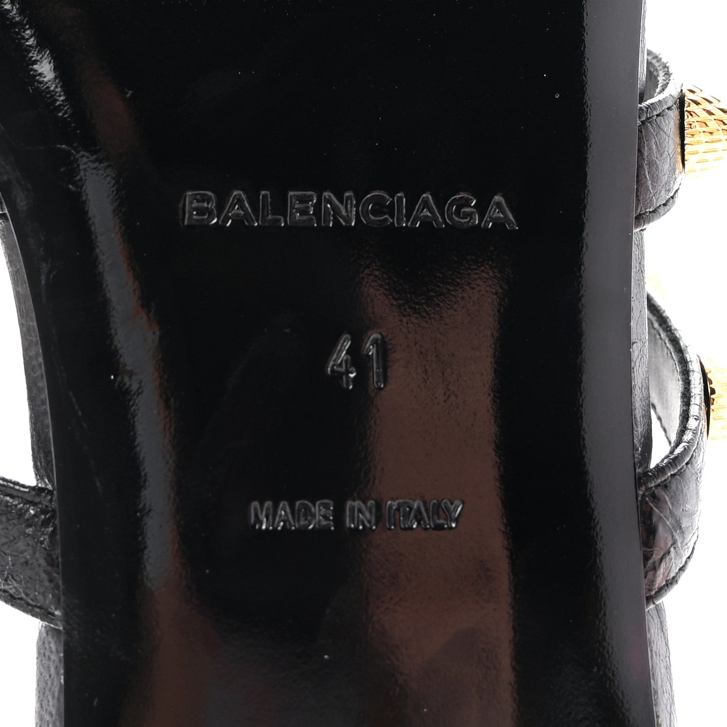 Balenciaga Agneau Lambskin Giant Gold Stud Sandals 41 Black 7 of 10