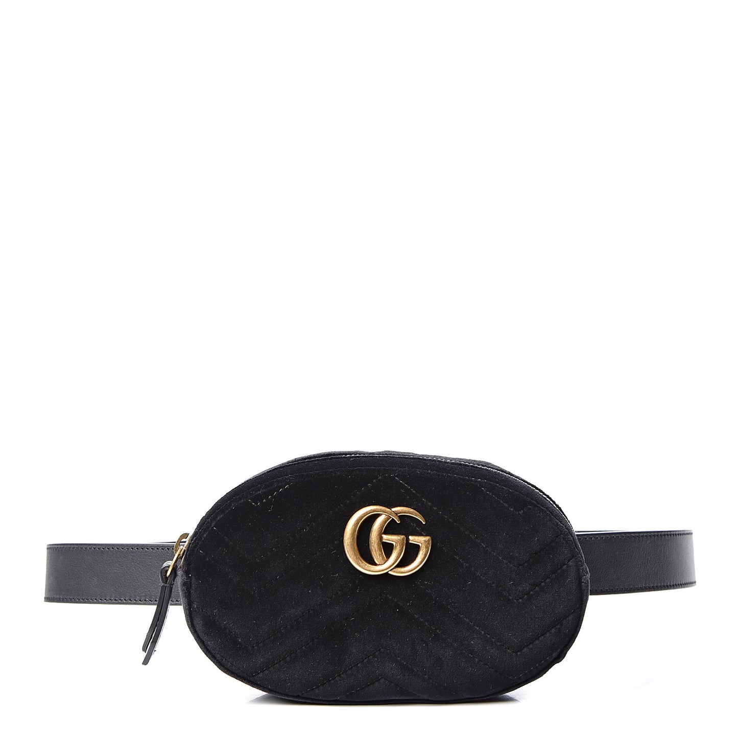 Velvet Matelasse GG Marmont Belt Bag 95 38 Black