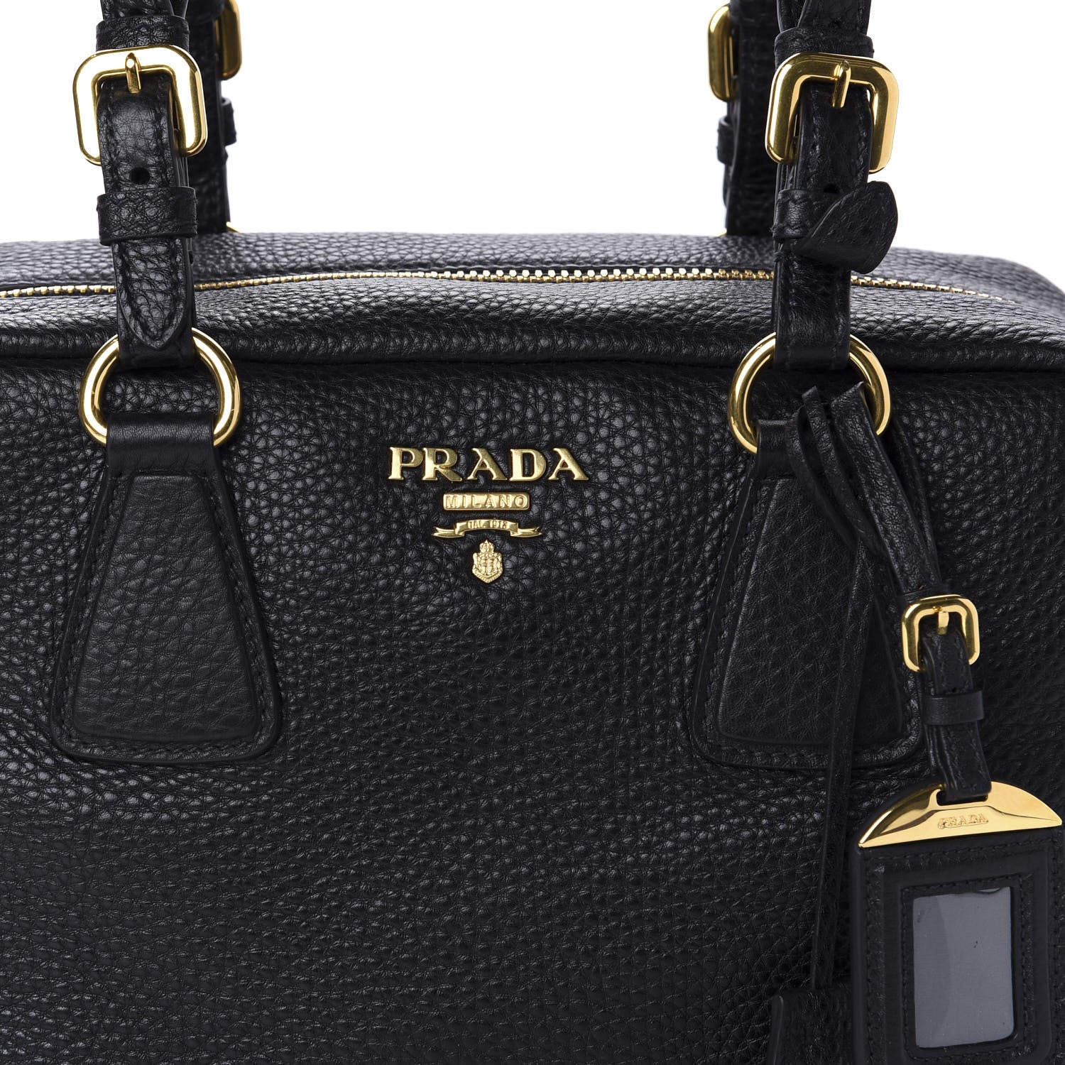 Prada Vitello Daino Bowler Black 9 of 9