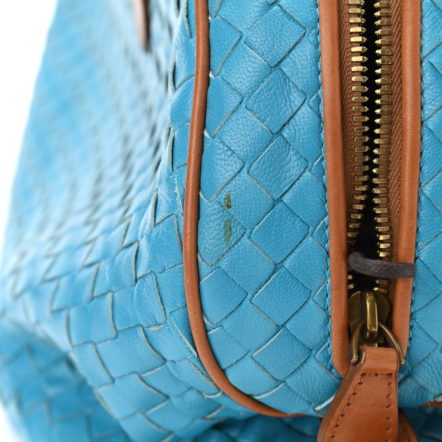 Bottega Veneta Nappa Intrecciato Bowling Bag Blue 8 of 13