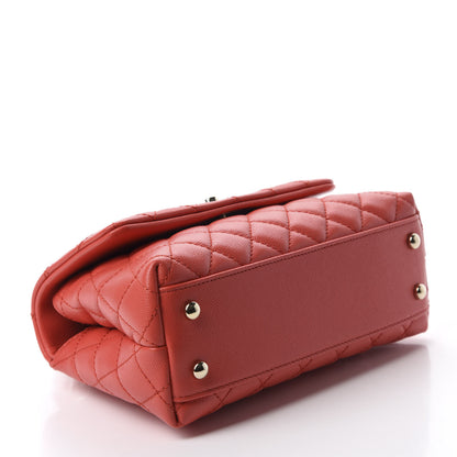 Chanel Caviar Quilted Mini Coco Handle Flap Red 4 of 10