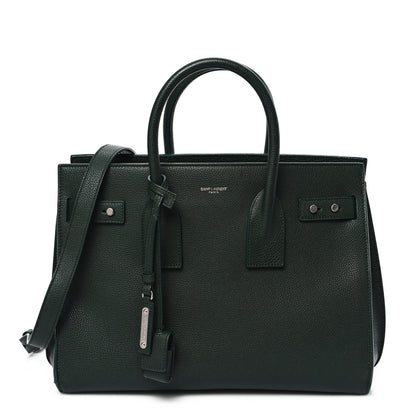 Saint Laurent Grained Calfskin Small Supple Sac De Jour Dark Vert 1 of 13