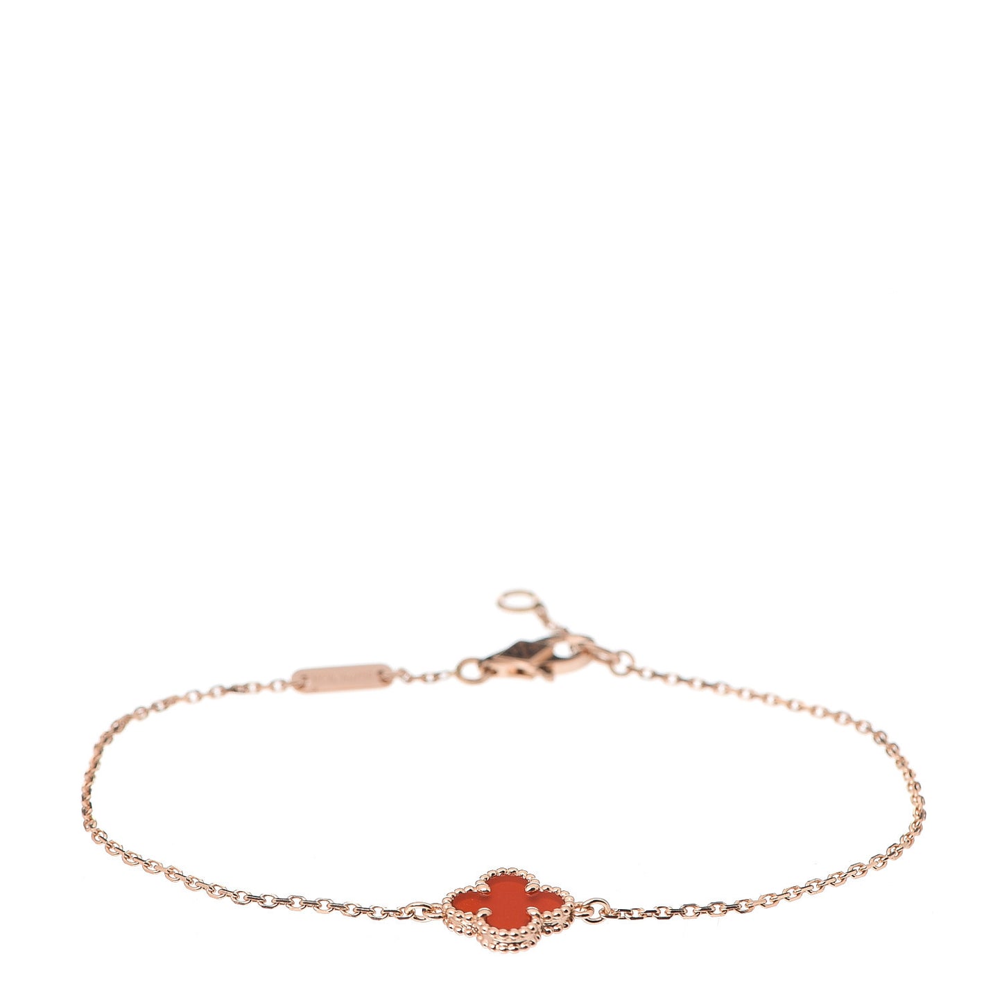 18K Rose Gold Carnelian Sweet Alhambra Bracelet