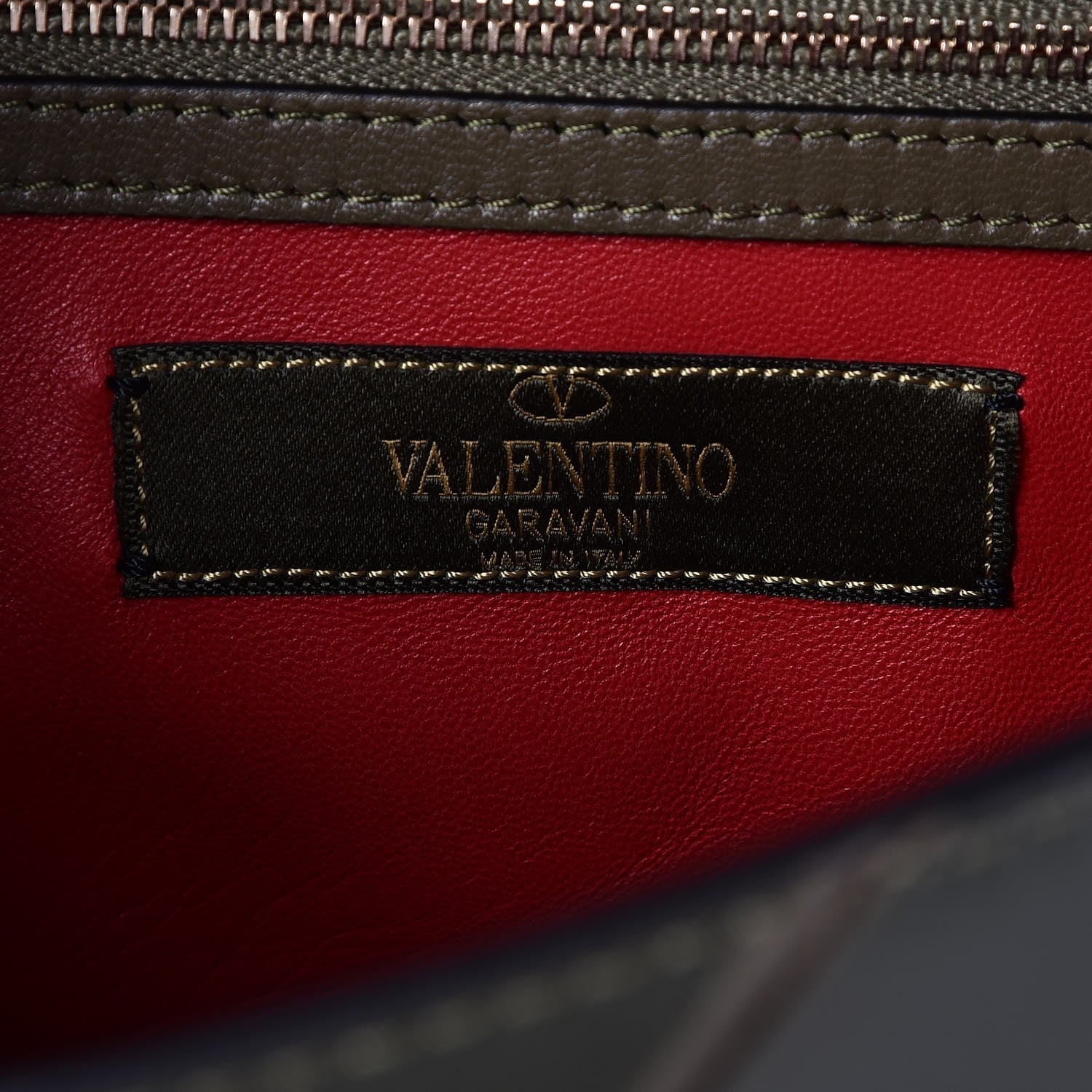 Valentino Garavani Nappa Canvas Camouflage Medium Glam Lock Rockstud Flap Verde 7 of 9