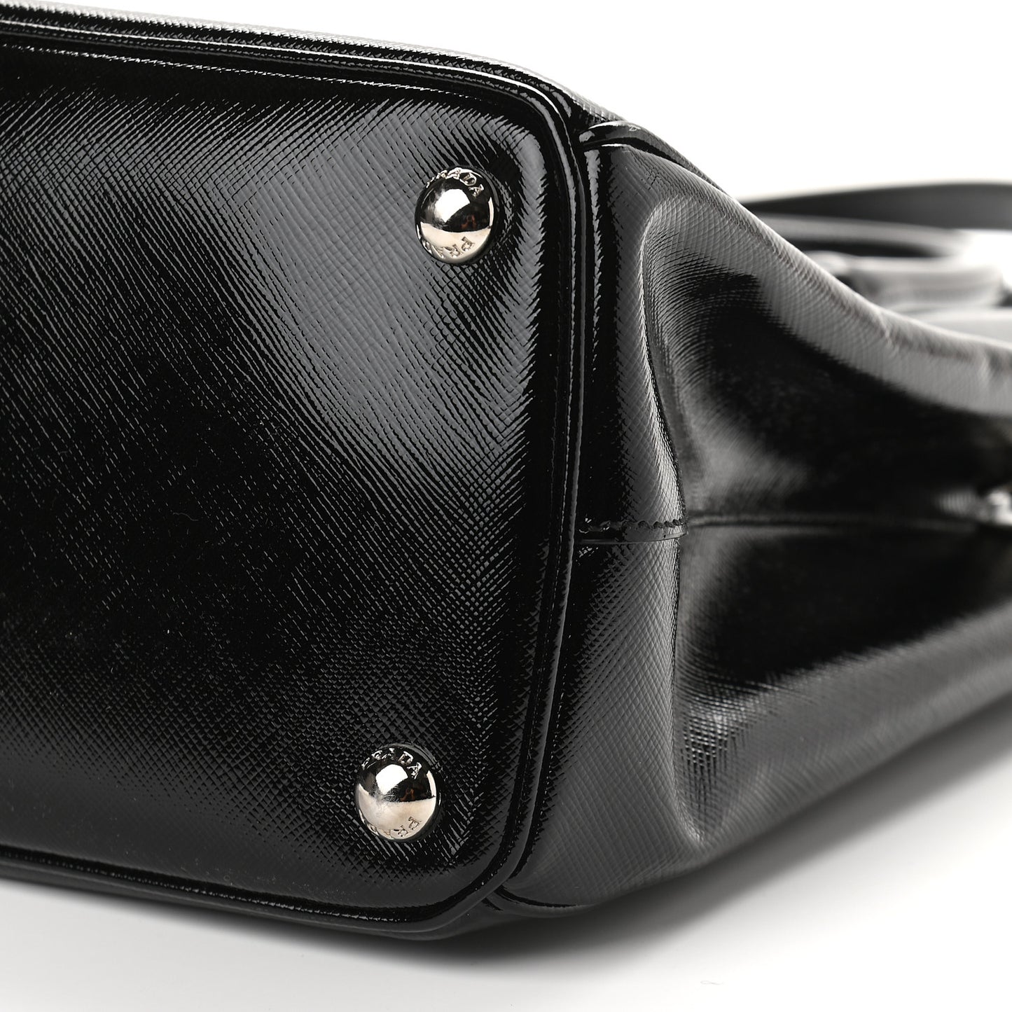 Saffiano Vernice Mini Galleria Double Zip Tote Black