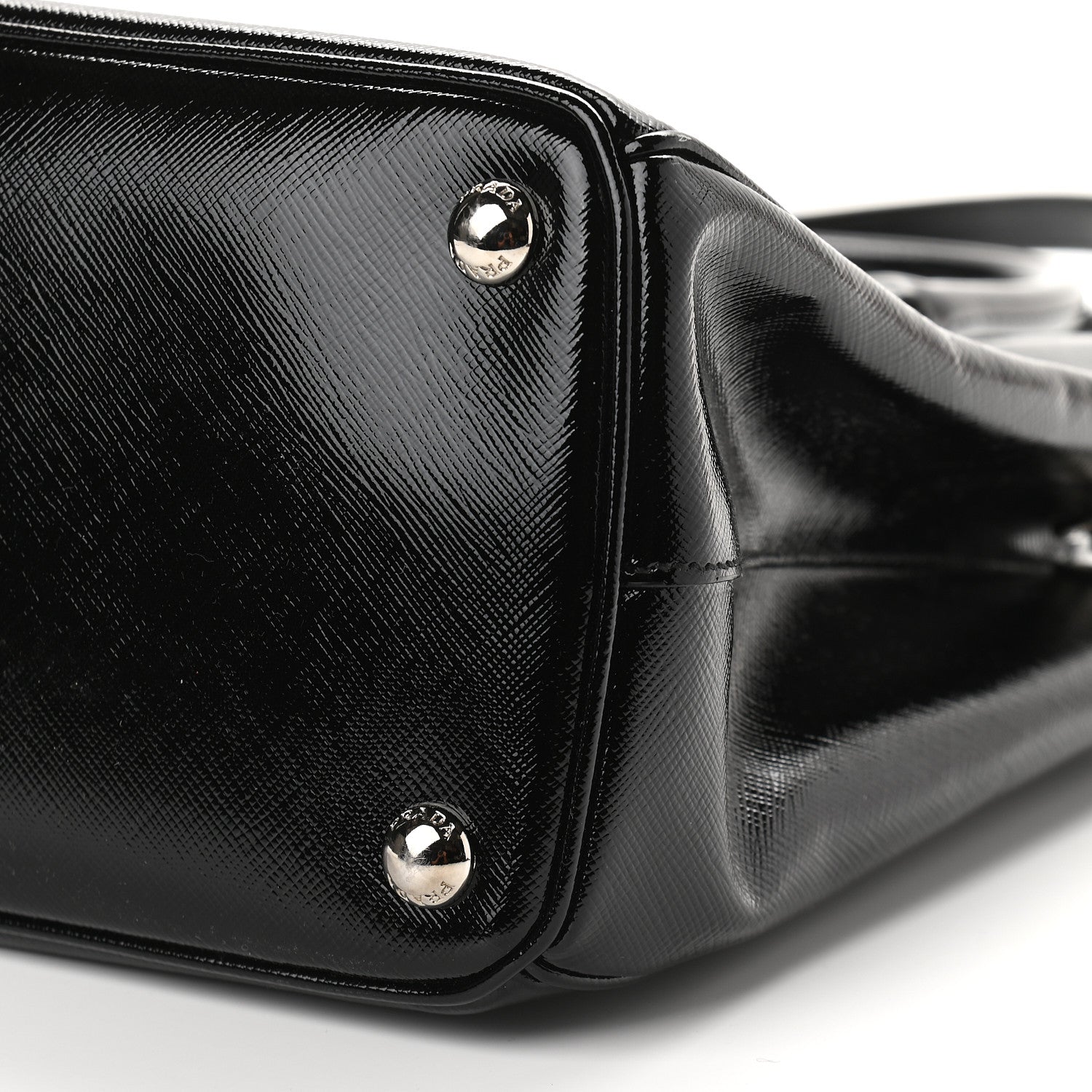 Prada Saffiano Vernice Mini Galleria Double Zip Tote Black 9 of 10
