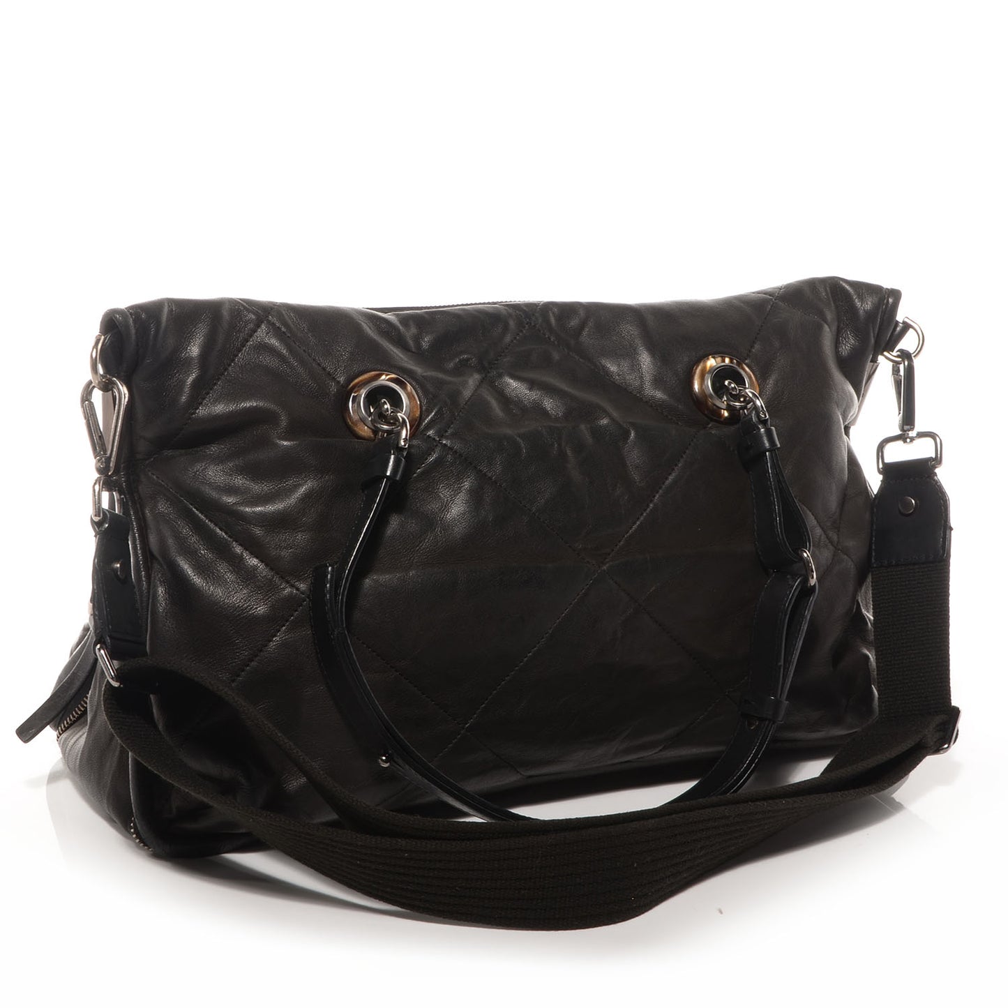 Lambskin Amalia Double Wear Satchel Black