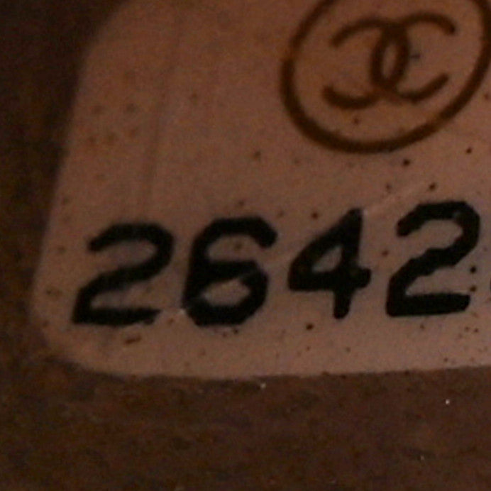 Crumpled Calfskin Chevron Quilted Small Double Flap Grey