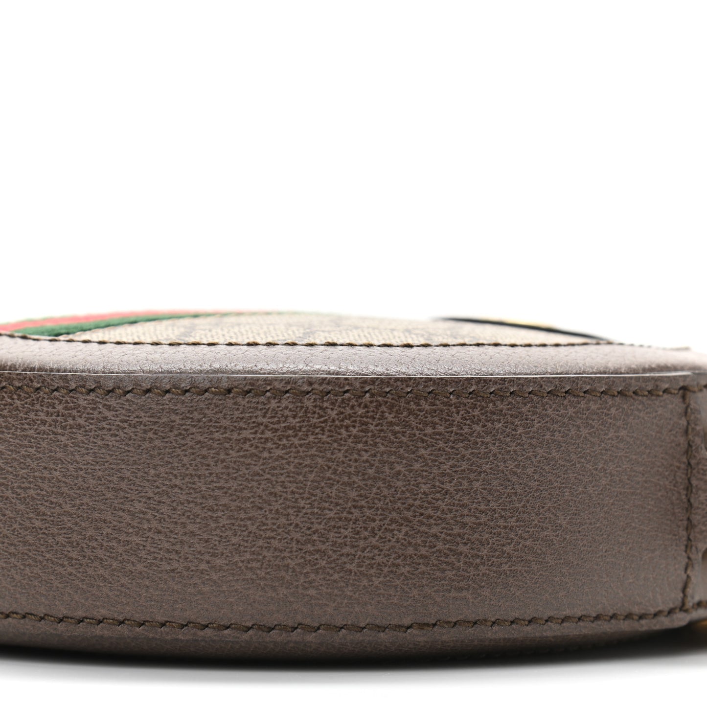GG Supreme Monogram Web Mini Ophidia Round Shoulder Bag Brown