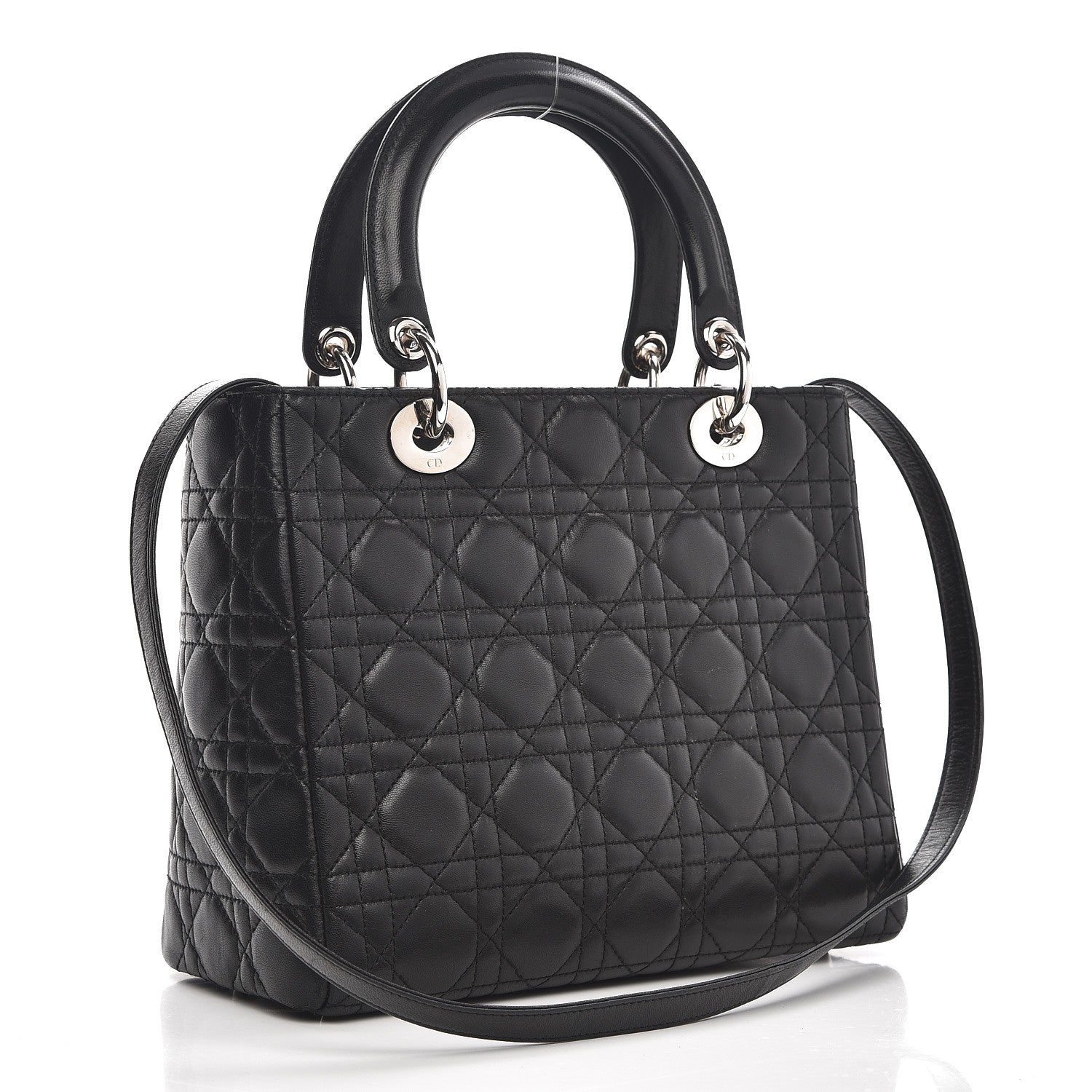Christian Dior Lambskin Cannage Medium Lady Dior Black 4 of 13