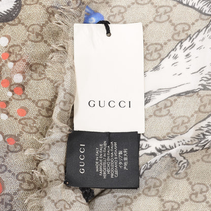 Gucci Silk Monogram Space Animals Scarf Beige 4 of 6
