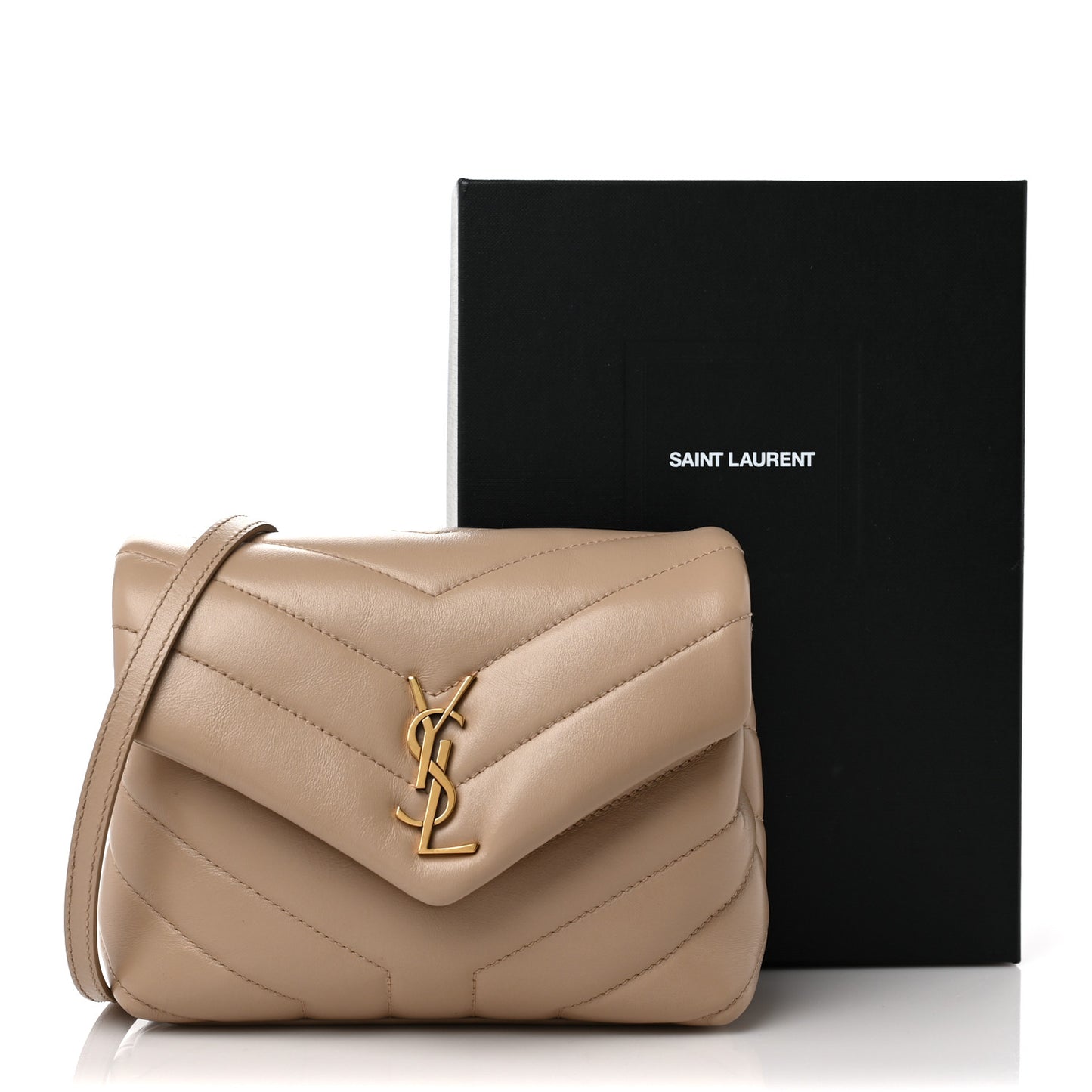 Calfskin Y Quilted Monogram Toy Loulou Crossbody Bag Dark Beige