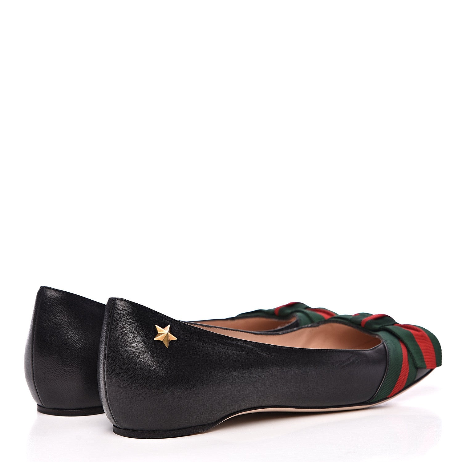 Gucci Calfskin Web Bow Ballerina Flats 36 Black 4 of 11
