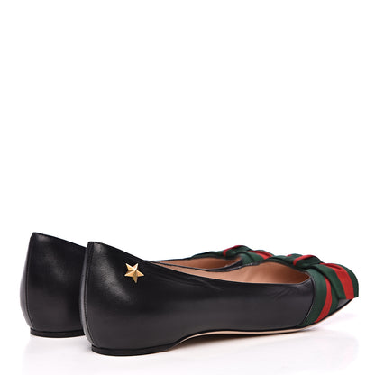 Gucci Calfskin Web Bow Ballerina Flats 36 Black 4 of 11