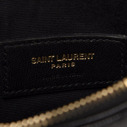 Saint Laurent Grain De Poudre Chevron Monogram Bill Pouch Black 6 of 7