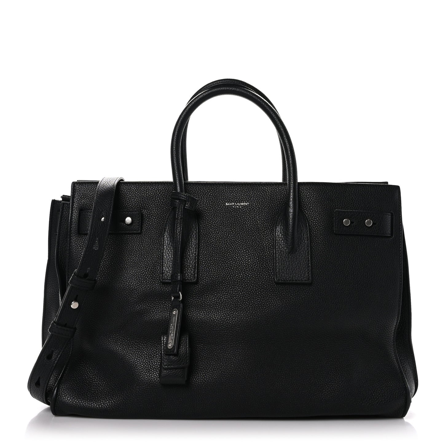 Grained Calfskin Medium Souple Sac De Jour Black