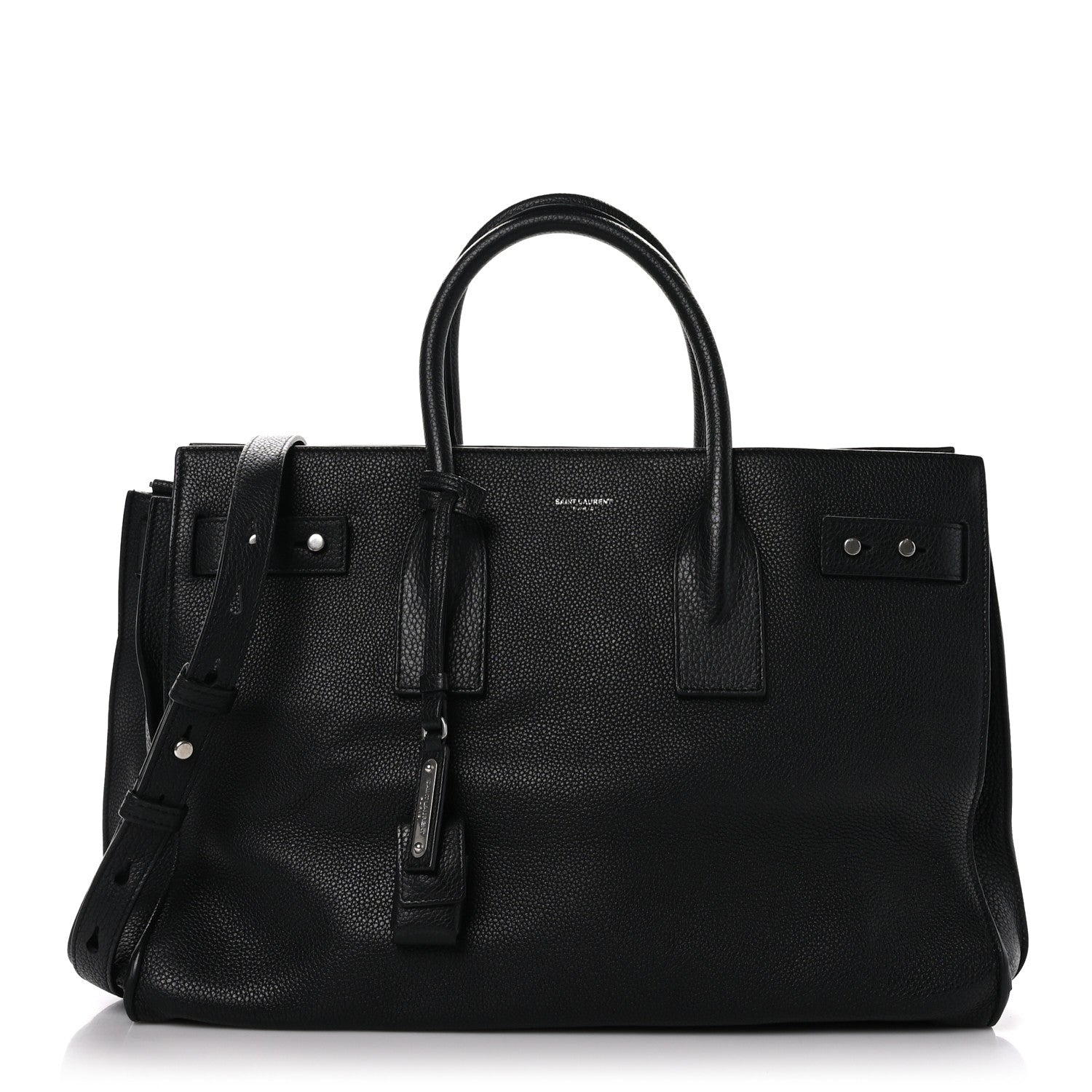 Saint Laurent Grained Calfskin Medium Souple Sac De Jour Black 1 of 12