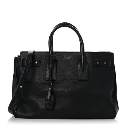 Saint Laurent Grained Calfskin Medium Souple Sac De Jour Black 1 of 12