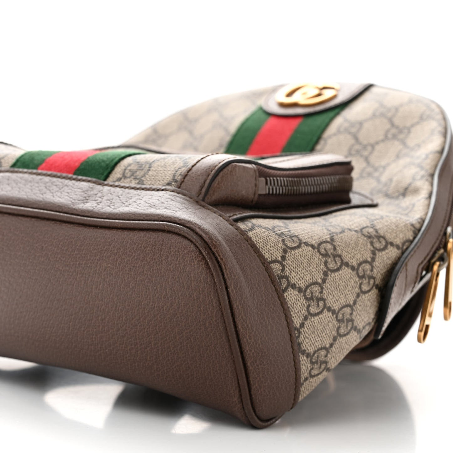 GG Supreme Monogram Calfskin Web Small Ophidia Day Backpack Beige Ebony New Acero