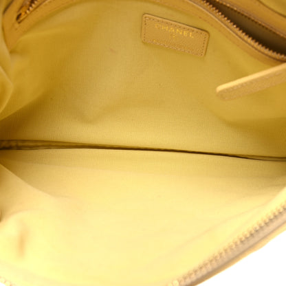 Chanel Caviar Quilted Medium Cosmetic Case Yellow 5 of 7