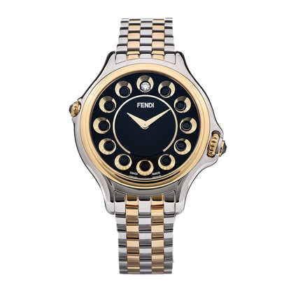 Fendi Stainless Steel Diamond Topaz 33mm Crazy Carats Two Tone Quartz Watch Black 3 of 9