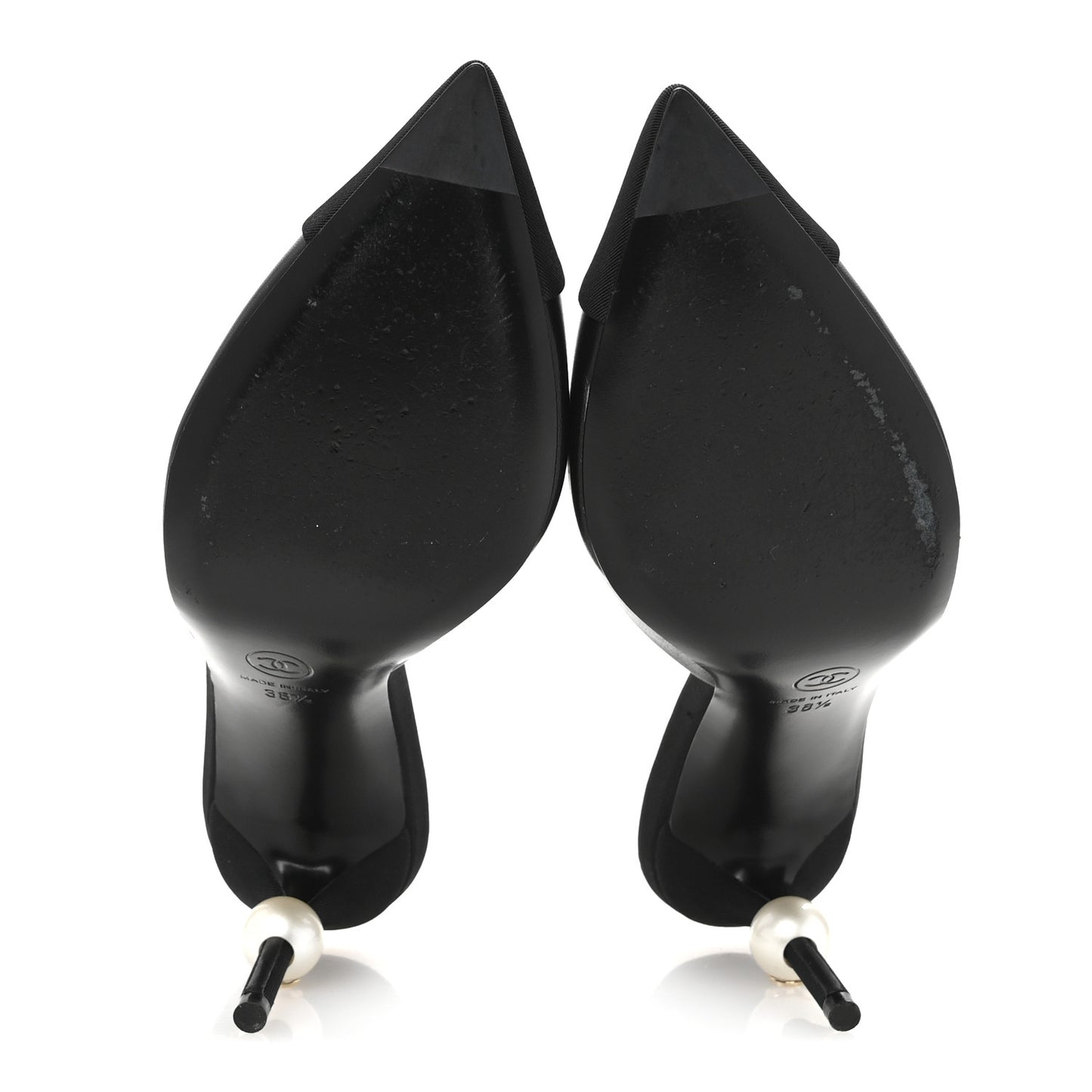 Goatskin Grosgrain Cap Toe Pearl Mule 38.5 Black