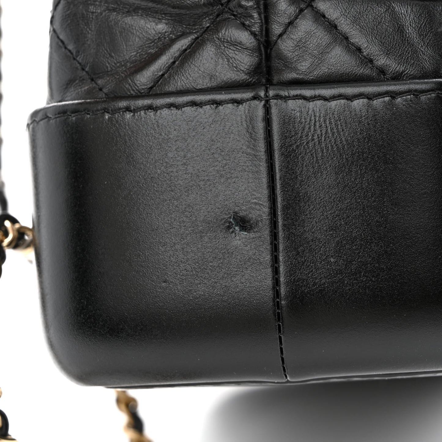 Aged Calfskin Quilted Small Gabrielle Backpack Black