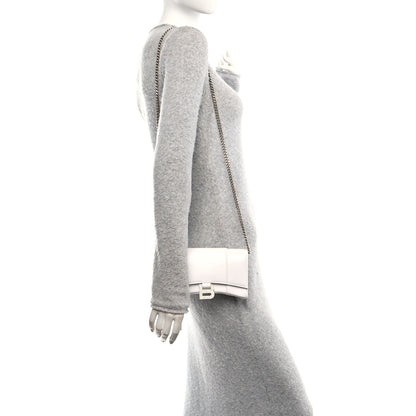 Balenciaga Shiny Box Calfskin Strass Hourglass Chain Bag White 2 of 14