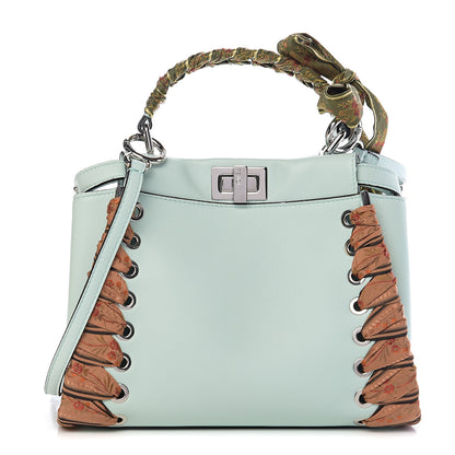 Fendi Nappa Ribbon Lace Up Mini Peekaboo Iconic Satchel Fairy Green 1 of 9