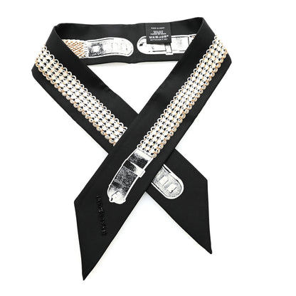 Hermes Silk Embroidered Bead Le Tresor De Medor Twilly Black 1 of 4