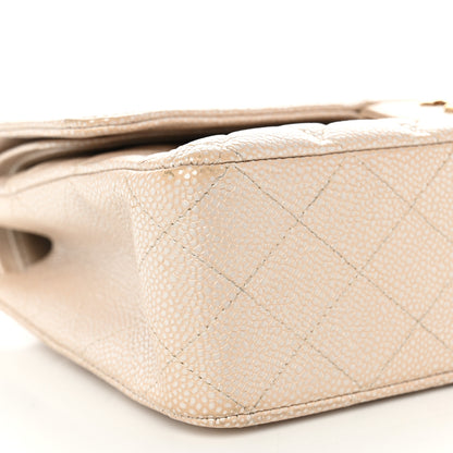 Chanel Pearly Caviar Quilted Medium Double Flap Light Beige 9 of 17