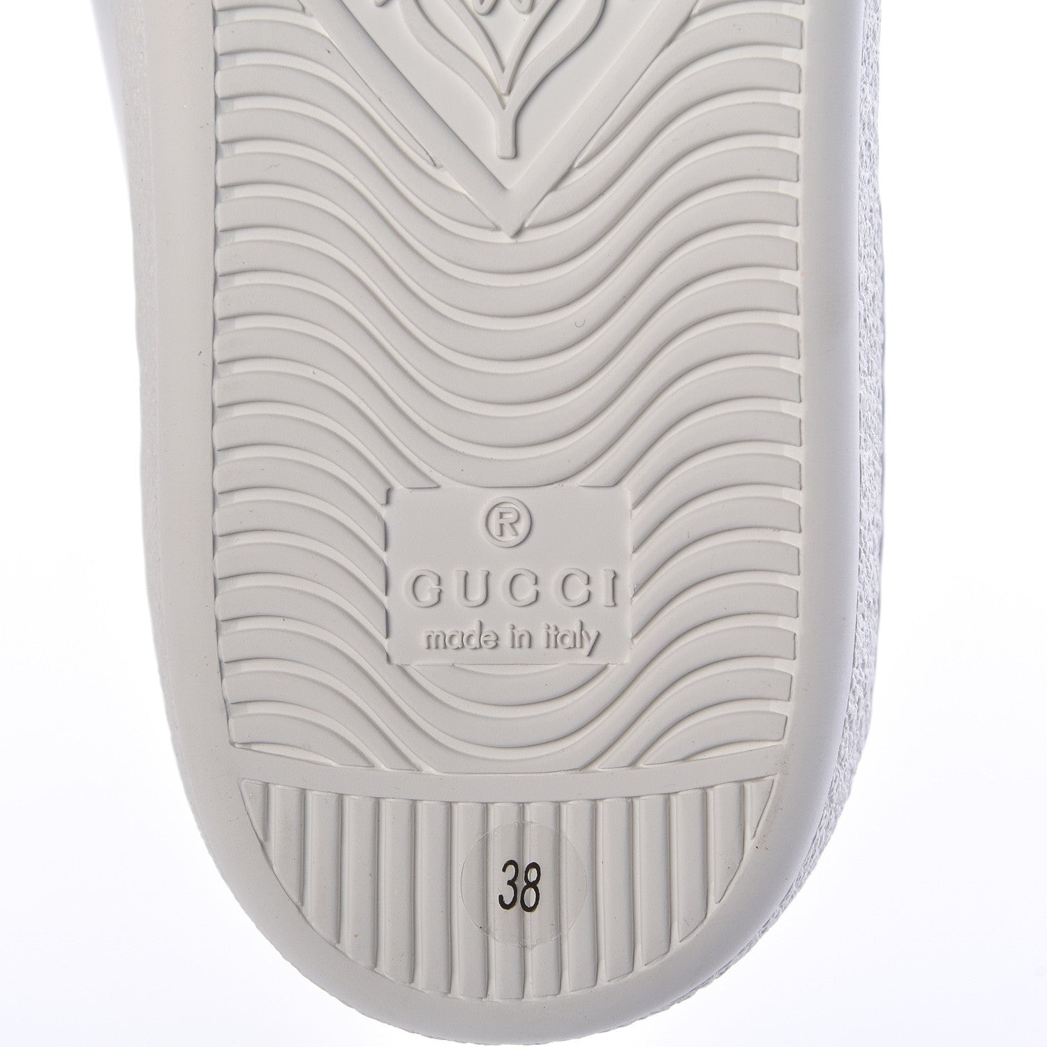 Gucci Calfskin Web Bee Embroidered Womens Ace Sneakers 38 White Green 6 of 9