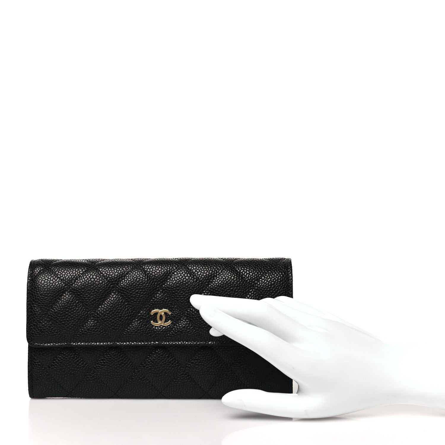 Chanel Caviar Quilted Large Gusset Flap Wallet Black 2 of 10