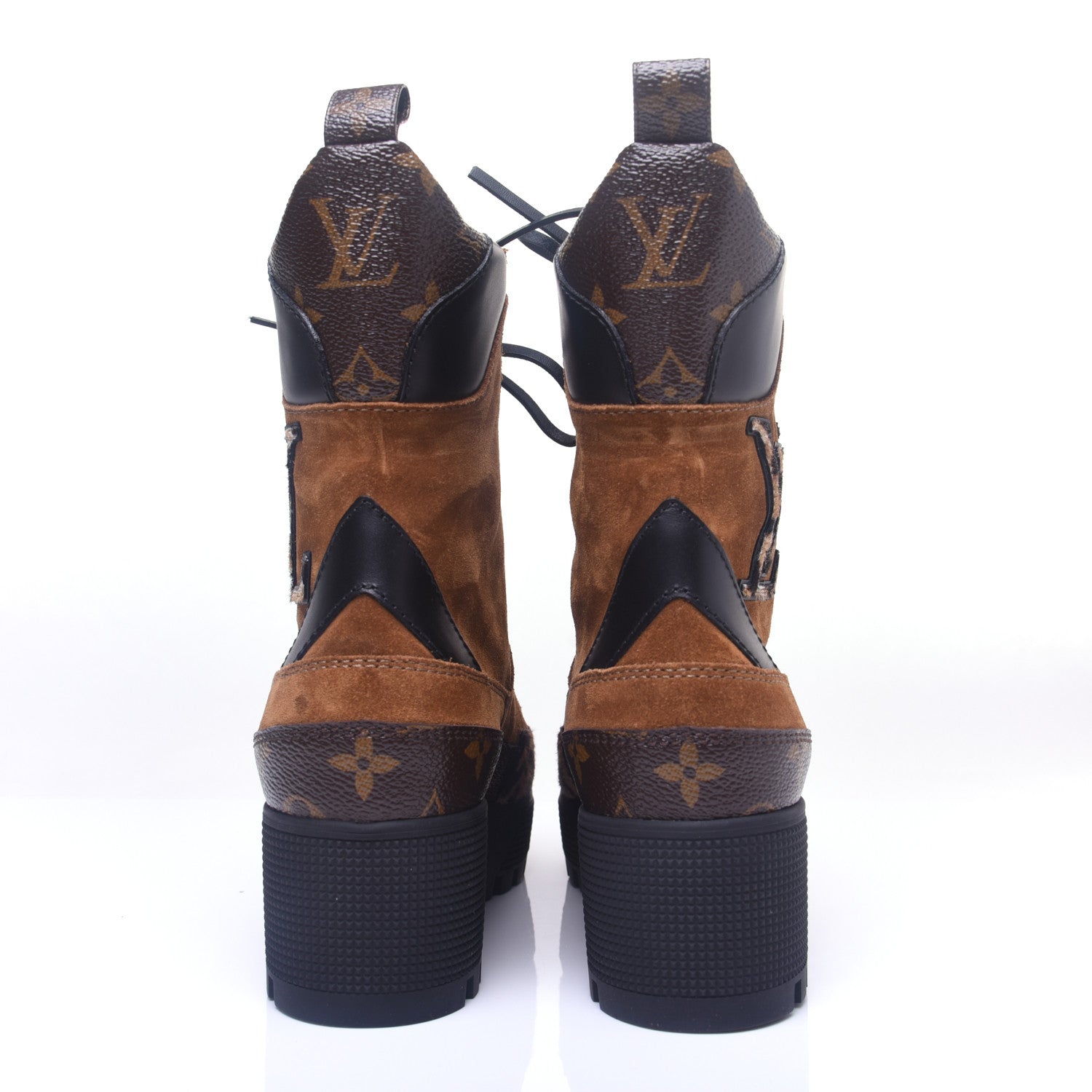 Louis Vuitton Suede Calfskin Monogram Laureate Platform Desert Boots 36 Cognac 4 of 12