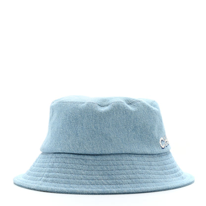 Chanel Denim Sequin Cloche Logo Bucket Hat S Blue 5 of 10