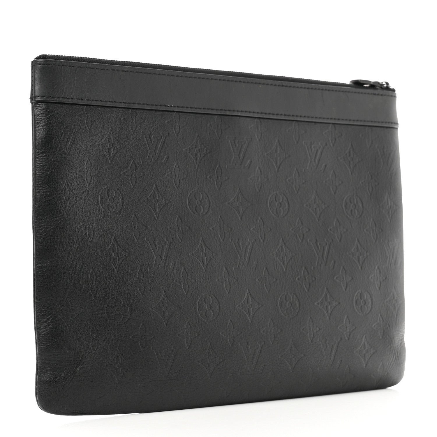 Louis Vuitton Calfskin Monogram Shadow Discovery Pochette Black 3 of 9