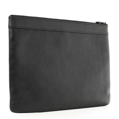 Louis Vuitton Calfskin Monogram Shadow Discovery Pochette Black 3 of 9