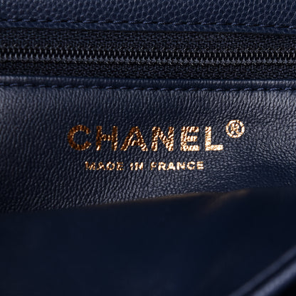 Chanel Caviar Quilted Medium Sweet Classic Flap Navy Blue 5 of 11