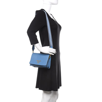 Prada Vitello Daino Flap Crossbody Mare 2 of 9