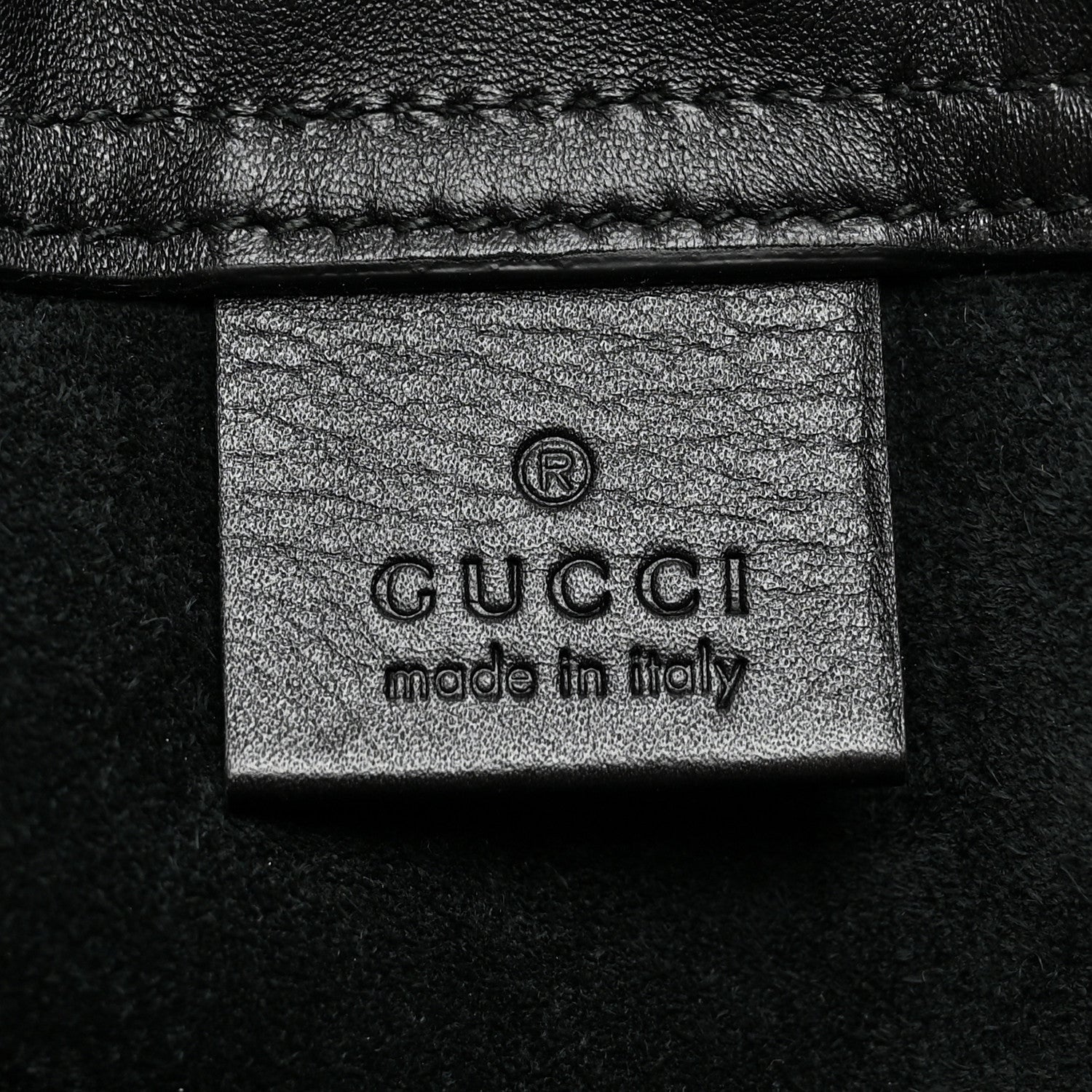 Gucci Calfskin Logo Drawstring Backpack Black 6 of 10