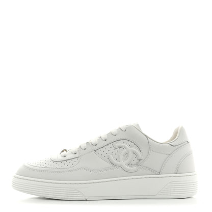 Chanel Calfskin Womens CC Sneakers 41 White 1 of 10
