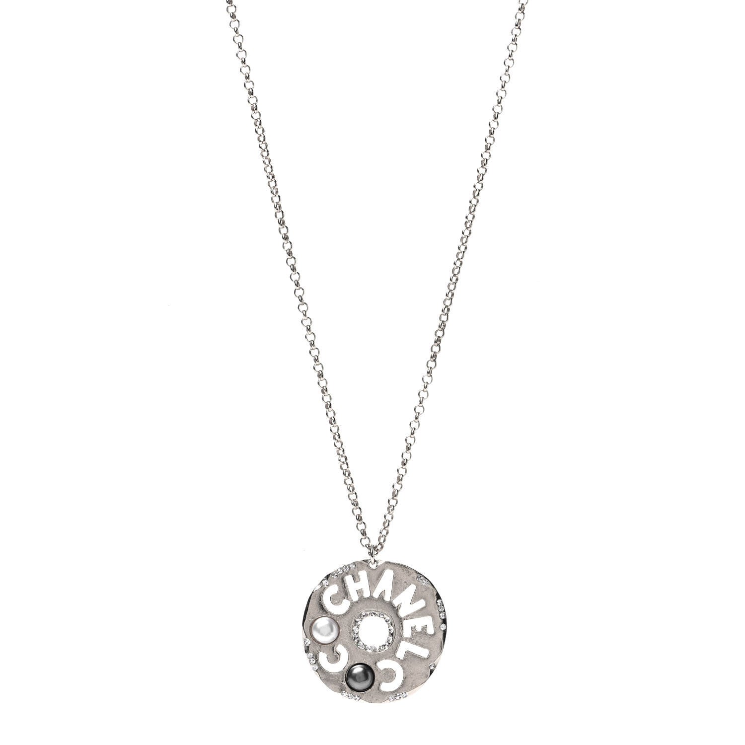 Chanel Crystal Pearl Papyrus Necklace Gold 1 of 4
