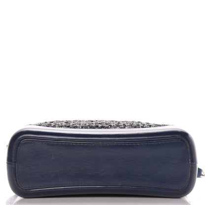 Chanel Tweed Calfskin Quilted Medium Gabrielle Hobo Navy 11 of 12
