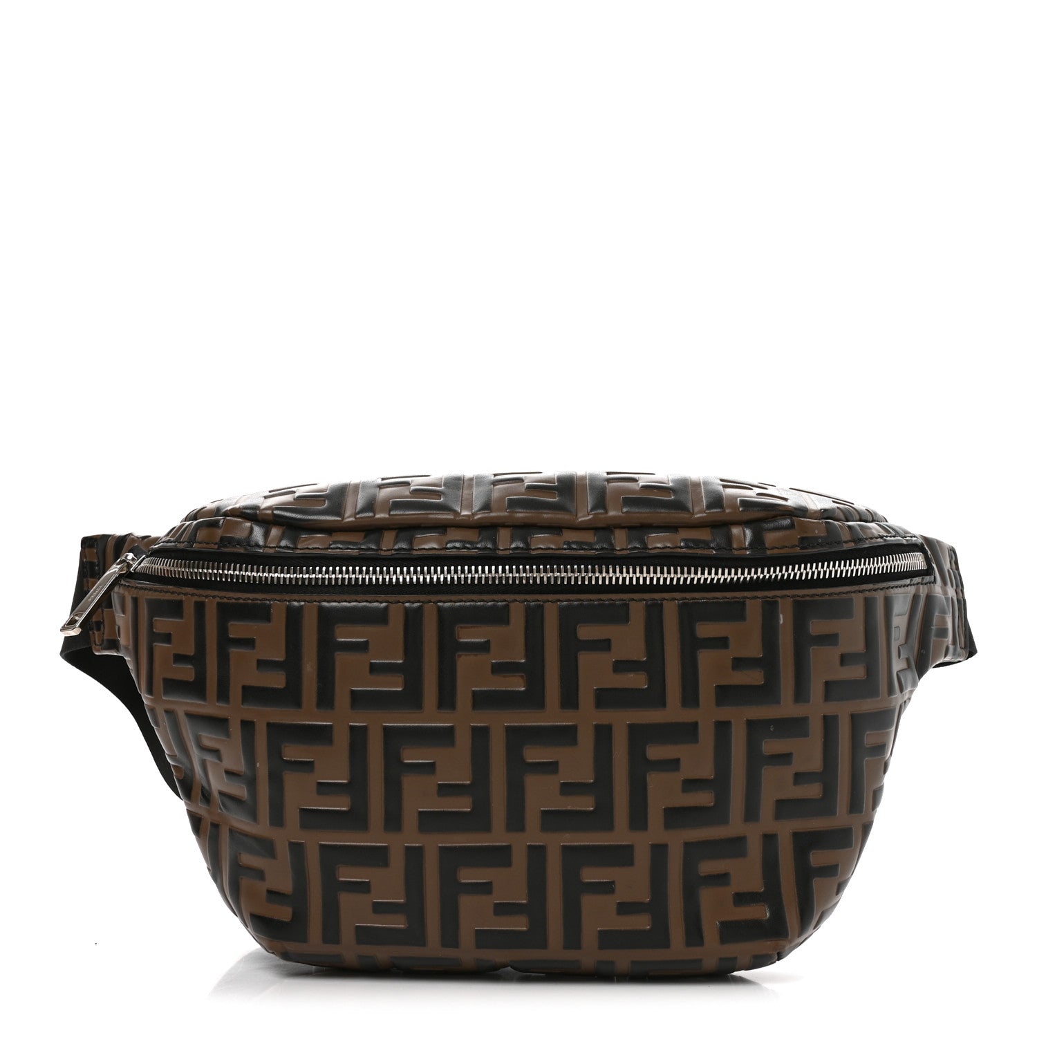 Fendi Vitello Century Bi-Color FF 1974 Embossed Belt Bag Maya Black 1 of 9