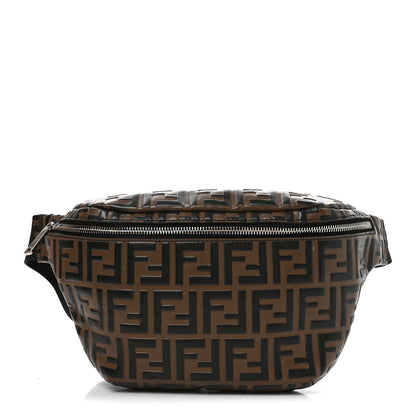 Fendi Vitello Century Bi-Color FF 1974 Embossed Belt Bag Maya Black 1 of 9