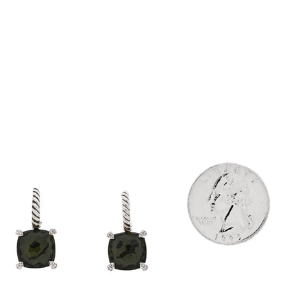 David Yurman Sterling Silver Green Orchid Diamond Chatelaine Drop Earrings 2 of 4